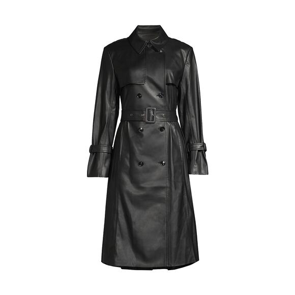 Ungaro Jackets & Blazers - Ungaro 'Charlotte' Black Vegan Leather Trench Coat Size S